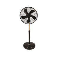 VENTILATORE CON 5 PALE A PIANTANA CON RIFINITURE IN LEGNO INDUSTRIAL STYLE