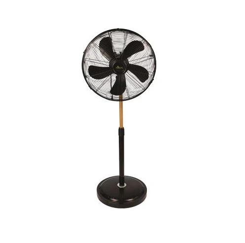 VENTILATORE CON 5 PALE A PIANTANA CON RIFINITURE IN LEGNO INDUSTRIAL STYLE