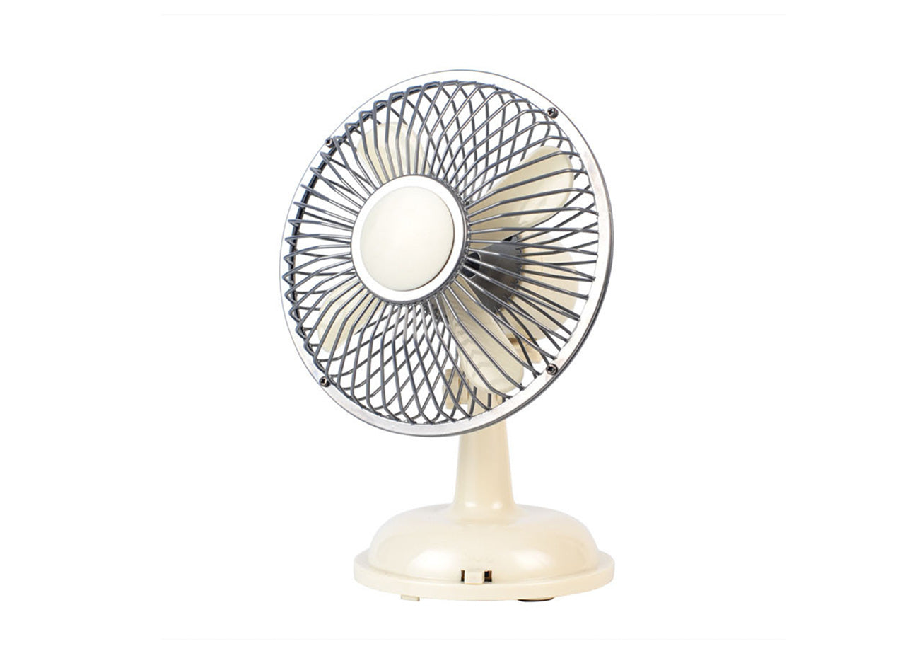 Ventilatore Da Tavolo Silenzioso Batteria Ricaricabile USB Modello Vintage - Ventilatore - Panna