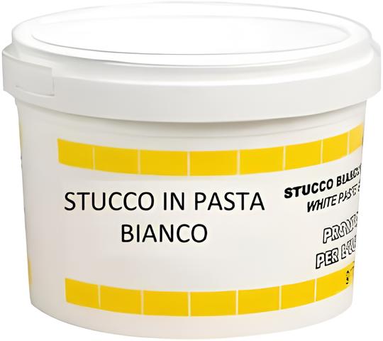 Stucco Bianco in Pasta Professionale Pronto all'Uso per Legno Muro Interno, 0,5kg