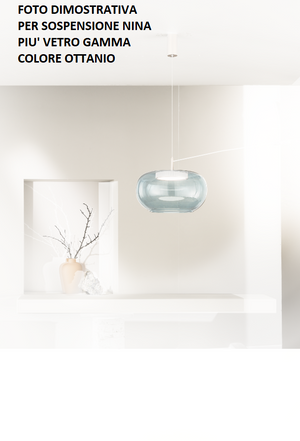 VETRO GAMMA OTTANIO  PER SOSPENSIONE SENZA BASE D' ATTACCO D.42CM