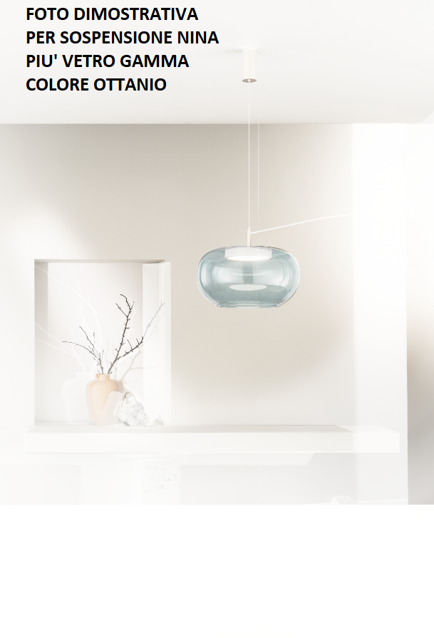 VETRO GAMMA OTTANIO  PER SOSPENSIONE SENZA BASE D' ATTACCO D.42CM