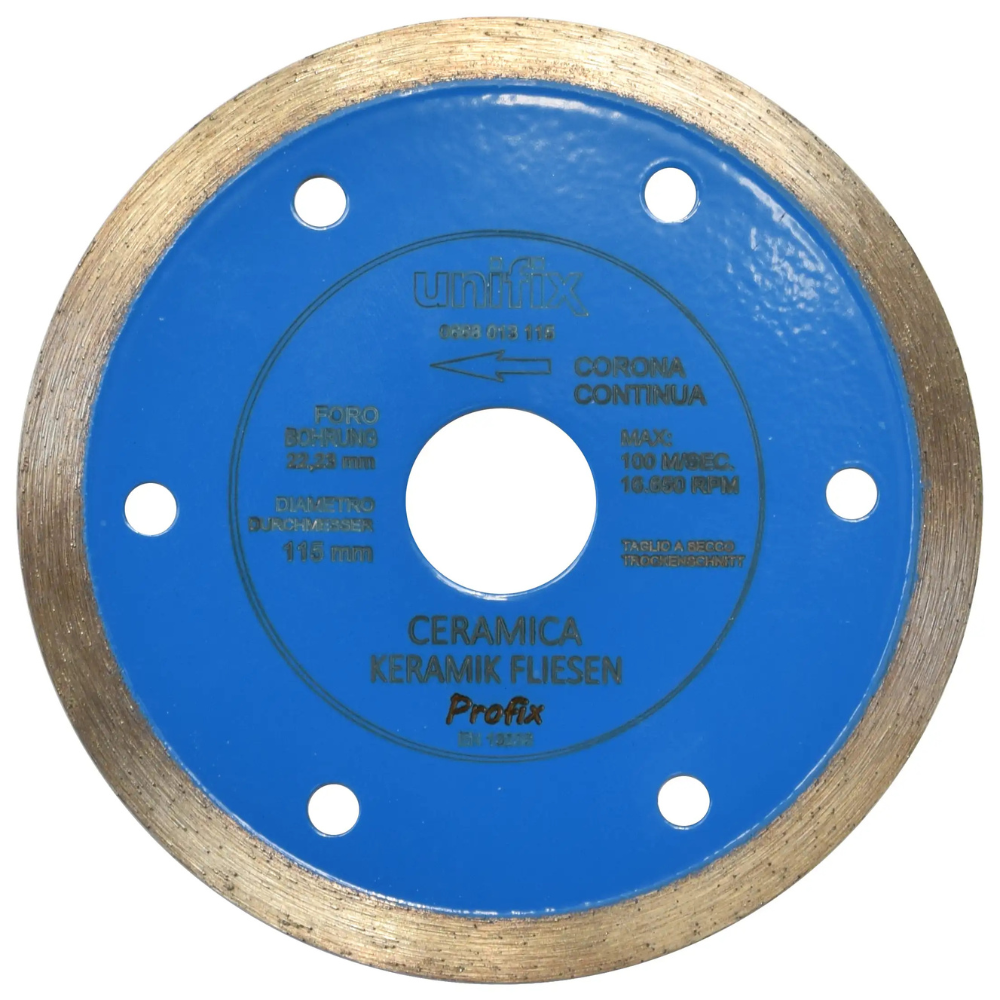 Disco diamantato ceramica per taglio preciso di piastrelle Ø 115 x 1.6 mm