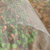 Telo di Copertura Piante a Rete con Archetti Flessibili e Clip di Fissaggio, Bianco