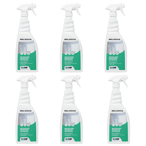 Kit 6 pezzi brill doccia anticalcare protettivo per vetri e ceramiche 750 ml