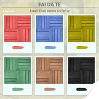 Piastrelle per Esterni Pavimento in Legno, Set 27 Pezzi Montaggio a Incastro, 30x30x2.5cm