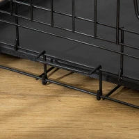 Gabbia per Animali Domestici Trasportino per Cani e Gatti Pieghevole in Acciaio Doppia Apertura, 76x46x52cm, Nero