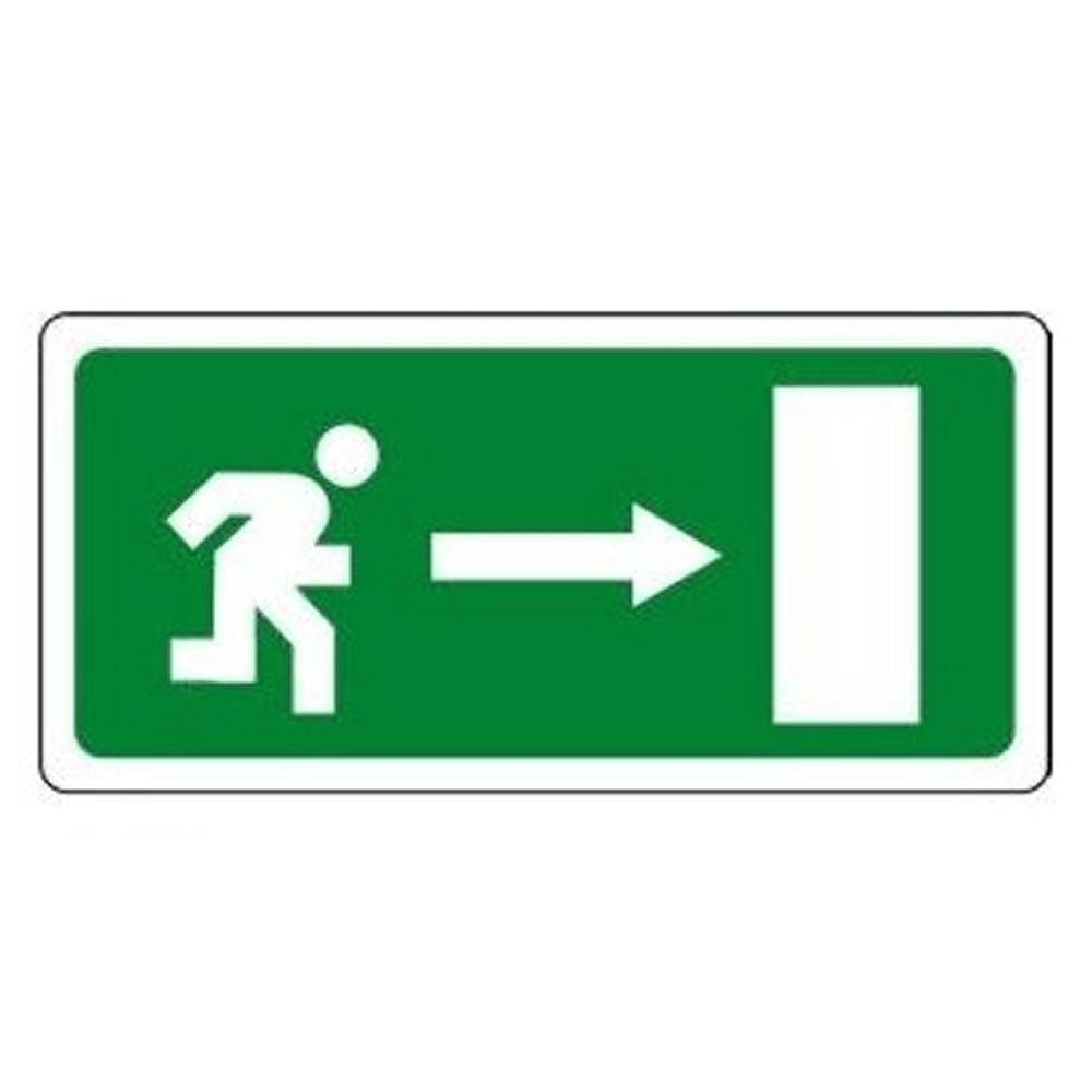 Segnale uscita di sicurezza emergenza freccia verso destra cm 37x17,5