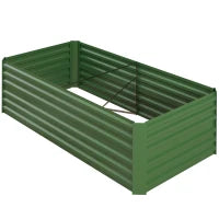 Letto per Orto Rettangolare Rinforzato con Tubi in Acciaio Zincato 180 x 90 x 59 cm Verde