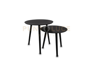 VILANA SET DI 2 TAVOLI ROTONDI STRUTTURA IN MDF 50CM NERI D.50-45CM