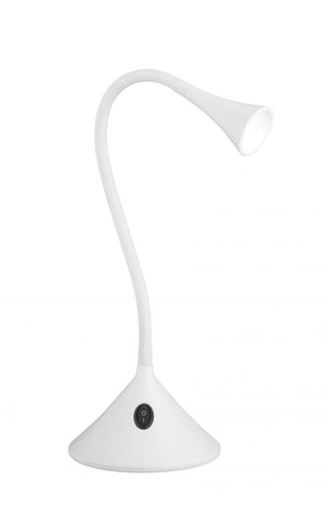VIPER LAMPADA DA TAVOLO/APPLIQUE LED 3W 350lm, 3000K CON BRACCIO FLESSIBILE BIANCA H.32 CM