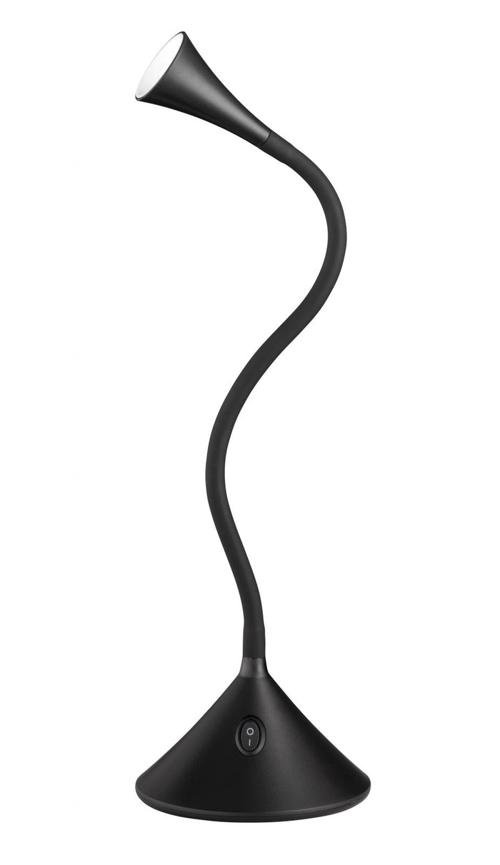 VIPER LAMPADA DA TAVOLO/APPLIQUE LED 3W 350lm, 3000K CON BRACCIO FLESSIBILE NERA H.32 CM
