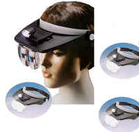 VISIERA OCCHIALI LENTE LENTI INGRANDIMENTO CON LED TORCIA TESTA FRONTALE