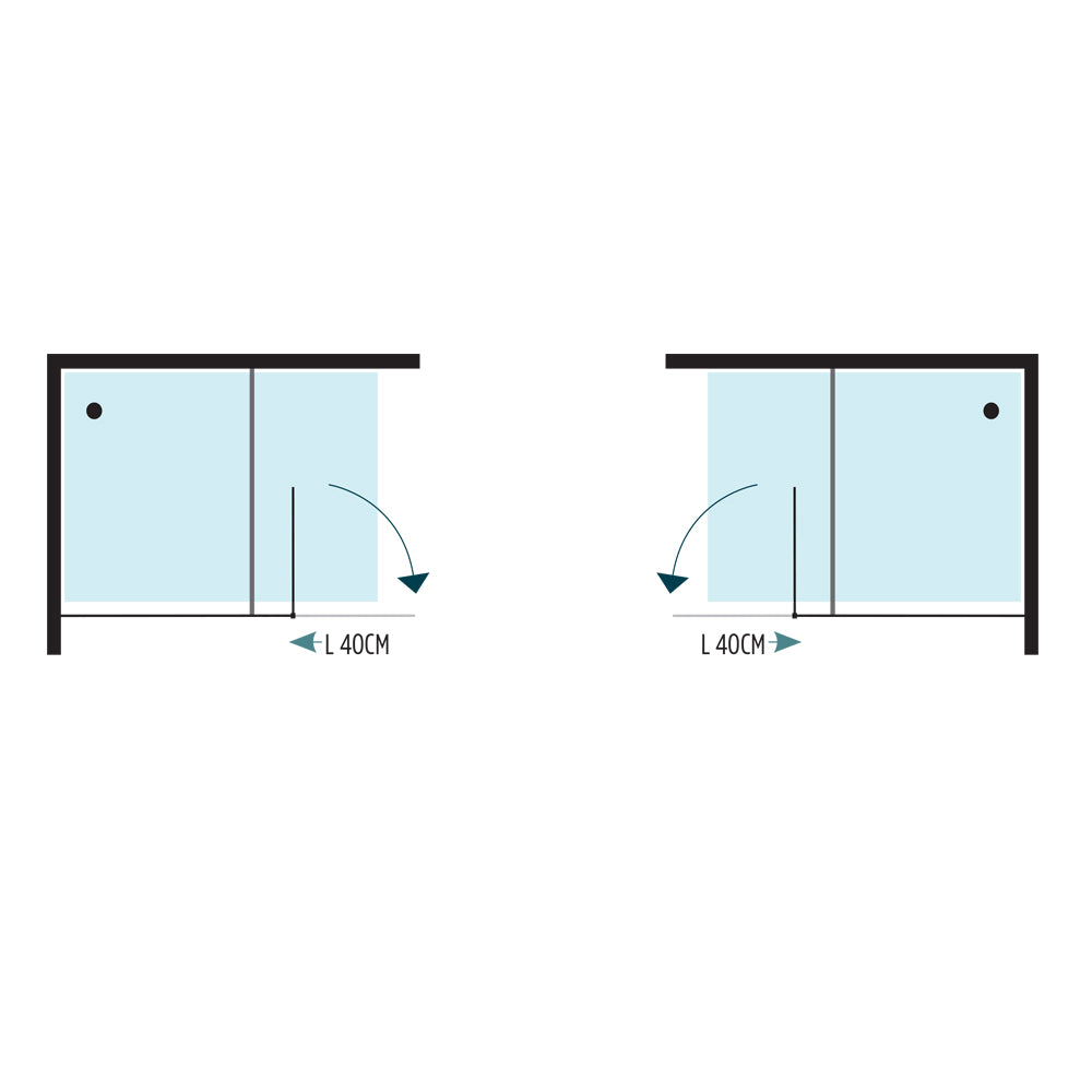 Ogomondo walk-in doccia con anta basculante e staffa cristallo 8 mm *** misure 147-149xh200 cm, confezione 1