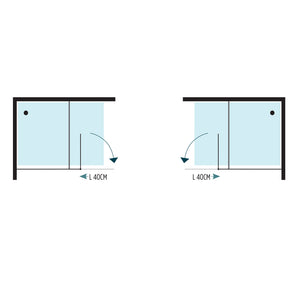 Ogomondo walk-in doccia con anta basculante e staffa cristallo 8 mm *** misure 147-149xh200 cm, confezione 1
