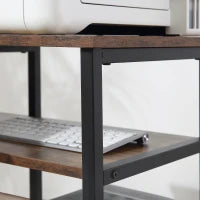 Scrivania Angolare con Scaffale a 3 Ripiani in Stile Industriale, 135x90x79 cm, Marrone e Nero