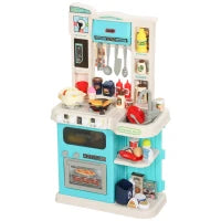 Cucina Giocattolo per Bambini 3-6 Anni con 92 Accessori, in PP, PE e ABS, 44.5x24x79 cm, Verde