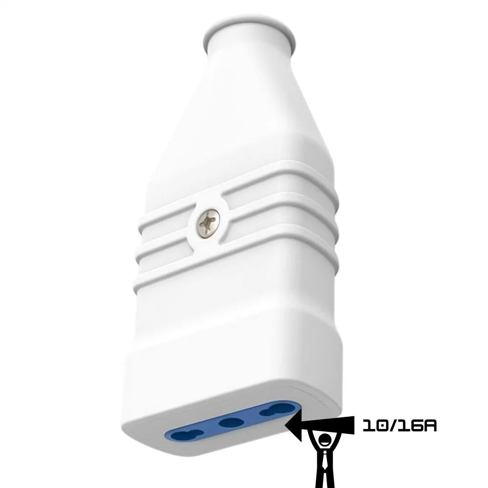 Presa antischiacciamento ecova 30363 bipasso 10/16a in pvc bianco