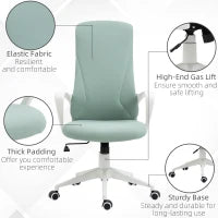 Sedia da Ufficio Ergonomica e Imbottita con Altezza Regolabile e Dondolo, 62x56x110-119.5 cm, Verde