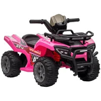 Quad Elettrico per Bambini 18-36 Mesi con Batteria Ricaricabile 6V, in Metallo e PP, 70x42x45 cm, Rosa