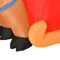 Babbo Natale Gonfiabile con Slitta, Renna, Pupazzo di Neve e Luci LED, Decorazione Natalizia da Esterno, 200x80x128cm