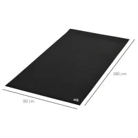 Tappeto Palestra Ammortizzante per Tapis Roulant e Cyclette, Tappetino Fitness in PVC Antiscivolo, 180x90cm, Nero