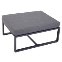 Set da Giardino 6 Pezzi con Divano da Giardino, in Alluminio e Poliestere, Piano del Tavolo in Vetro Temperato, con Cuscini, per 4-5 persone, Grigio