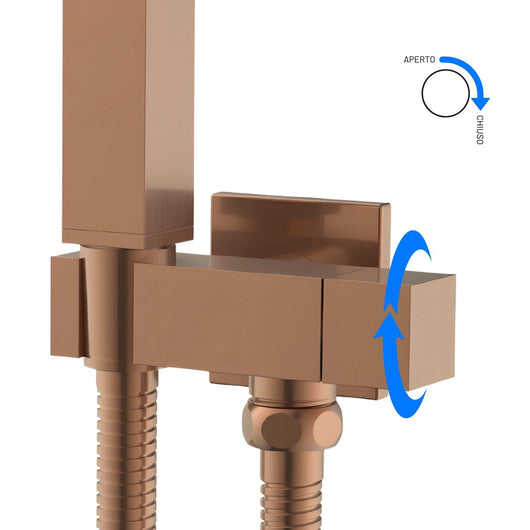 Idroscopino wc doccetta ottone portatile shutoff monogetto con leva ogomondo kit *** finitura- oro rosa quadro, confe...