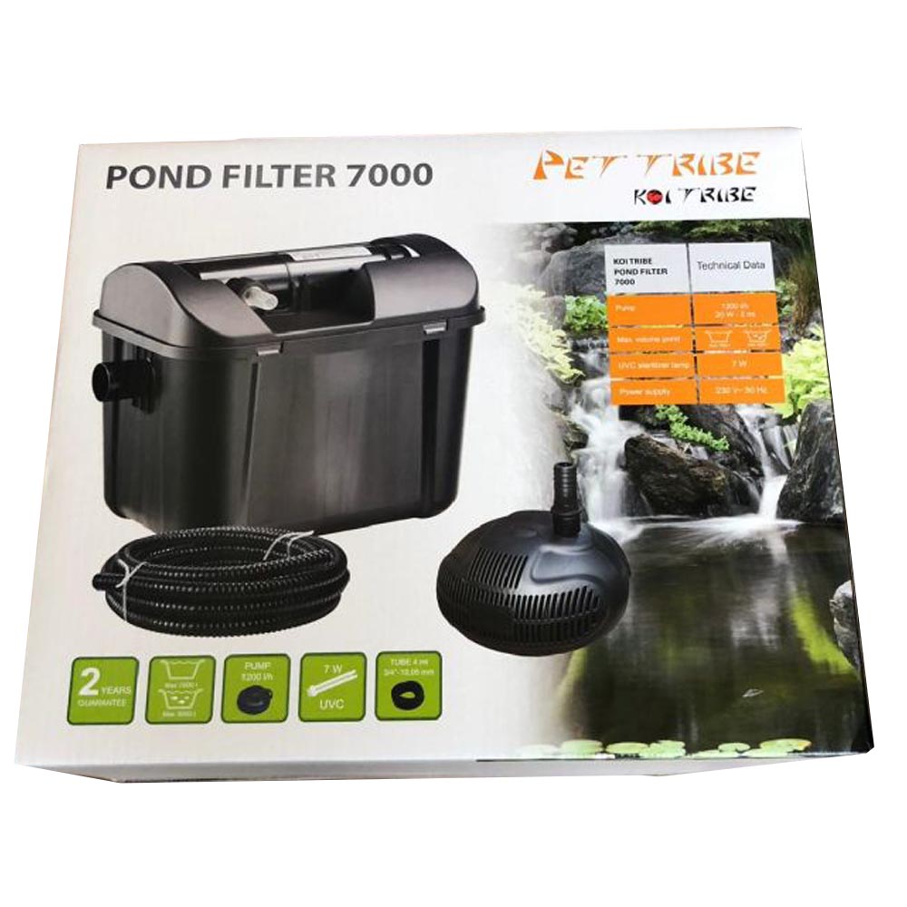 Filtro per laghetto koi tribe pond 7000 uvc 7 w pompa laghetto e filtro