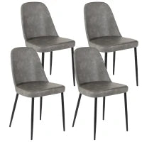 E-STYLO Sedia da pranzo in soft touch grigio chiaro e gambe in metallo nero, 52cm X 45cm H. 85cm.