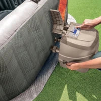 28472EX - Chevron Jet And Bubble Deluxe Cm 239X71 6 Posti Quadrata Con Pompa, Sistema Di Purificazione Acqua, Wif70 Getti, Telo Base, Telo Copertura