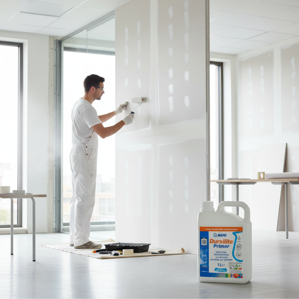 Dursilite primer fissativo base acqua trasparente per muri interni *** formato 1 lt, confezione 1