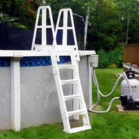 Scaletta in resina per piscine fuori terra regolabile in altezza da 122 a 137 cm