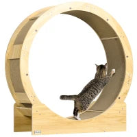 Ruota da Corsa per Gatti da Interno Tapis Roulant con Freno Cuscini Graffiante Diametro 91 cm Naturale