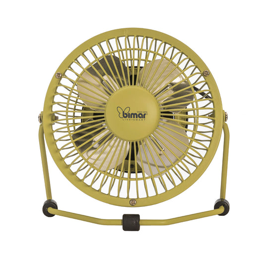 Bimar Mini Ventilatore da Tavolo VT8, con Connessione USB. Ventilatore da Tavolo Elica Ø 10 cm con 4 Pale, Inclinazione Orientabile Alto e Basso, Motore DC Silenzioso 3W