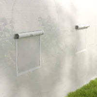 Serra a Tunnel per Giardino con 6 Finestre e Porta a Rullo, in Acciaio e PE, 3.5x3x2 m, Bianco