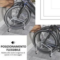 Rastrelliera per 2 Biciclette in Acciaio con Posizione Regolabile, 50x34x27.5 cm, Argento