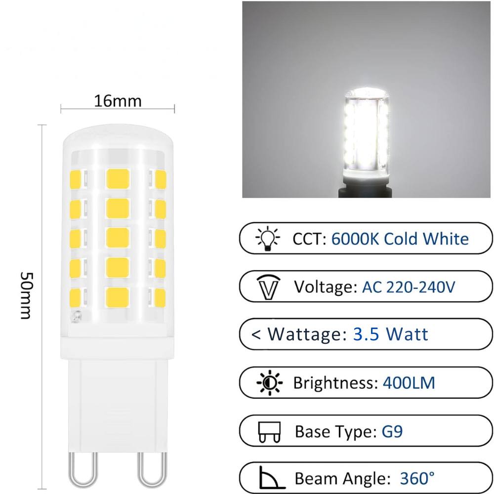 Lampadina led g9 3.5w 6000k optonica 1651 risparmio energetico e durata
