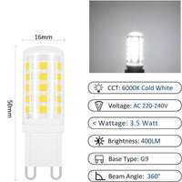 Lampadina led g9 3.5w 6000k optonica 1651 risparmio energetico e durata