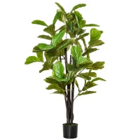 Ficus Artificiale per Interni ed Esterni, Pianta Artificiale Realistica con 78 Foglie, 130cm