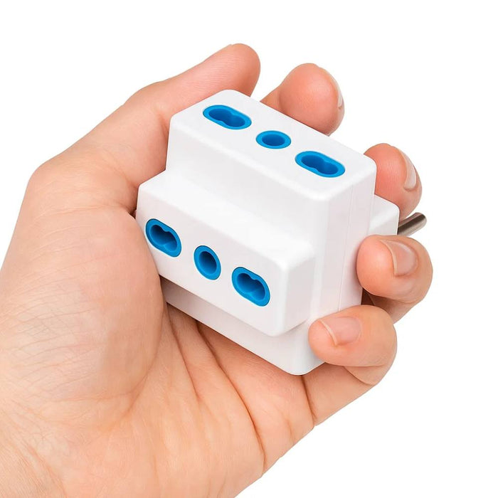 Ecova 30045 adattatore triplo spina 16a 3 prese bipasso bianco