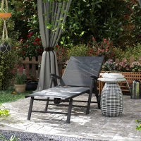 Lettino Sdraio Pieghevole e Reclinabile in 5 Posizioni con Rotelle, in Metallo e Textilene, 72x158x84 cm, Grigio