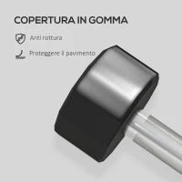 Set 2 Manubri a 12 Lati da 12 kg in Metallo e Gomma con Impugnatura Antiscivolo, 26x14x14 cm, Nero