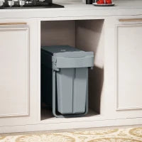 Cestino sotto lavello con 2 contenitori per riciclaggio estraibili da 20L+10L Grigio