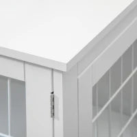 Gabbia per cani animali 2 in 1 tavolino con 2 porte con serratura, 76L x 54.5L x 56H cm, Metallo e MDF