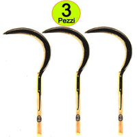 Falci da per taglio erba pulizia cantoniere aiuole in acciaio multipack 3 pezzi