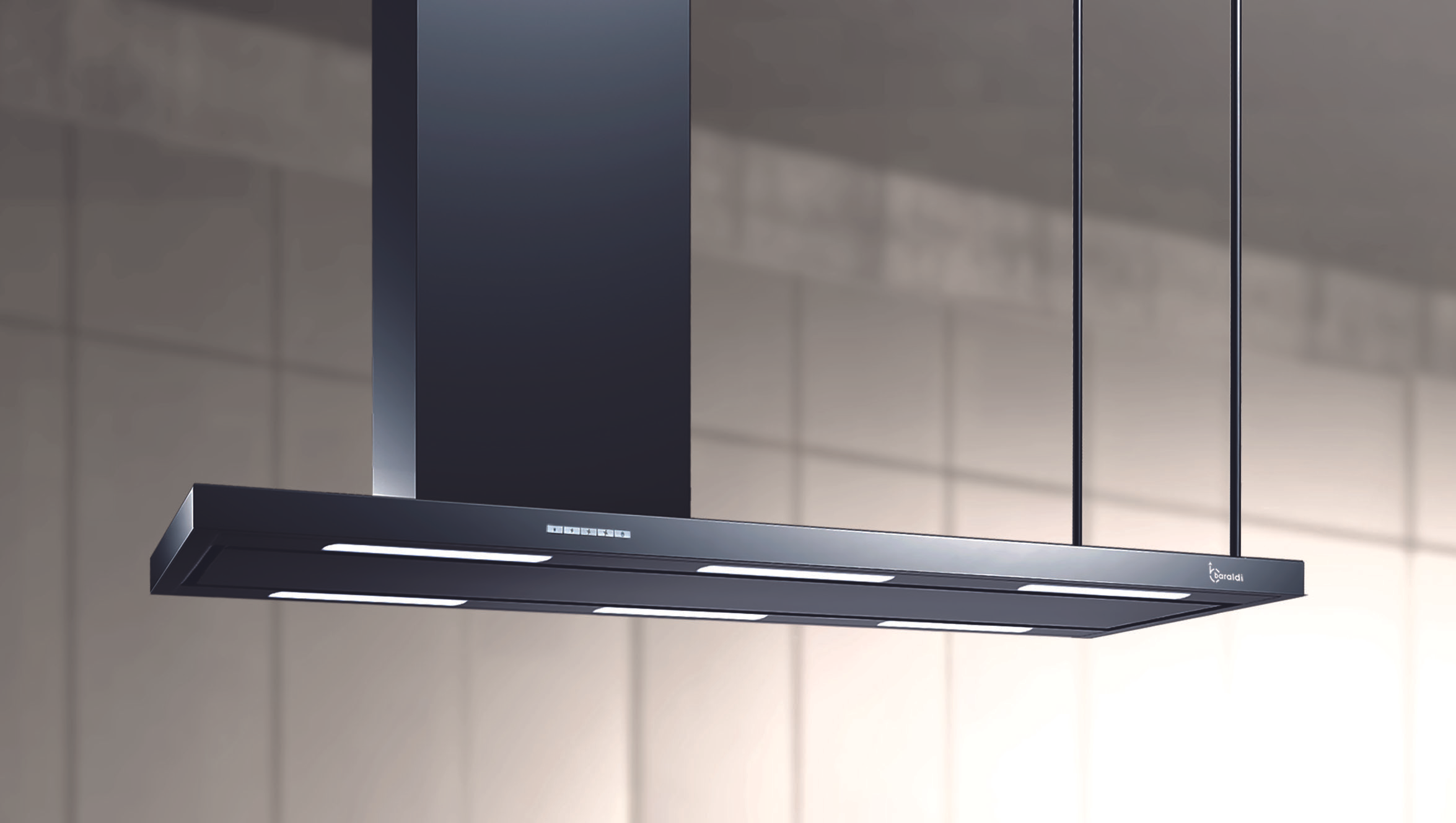 CAPPA ELEA ISOLA cm146x60 camino Sinistra - Nera - 800 m3/h