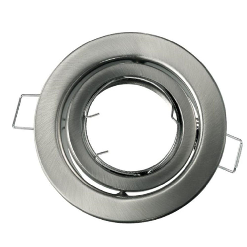 Struttura rotonda incasso orientabile per lampada gu10 reflex metallo *** colore nikel, confezione 1