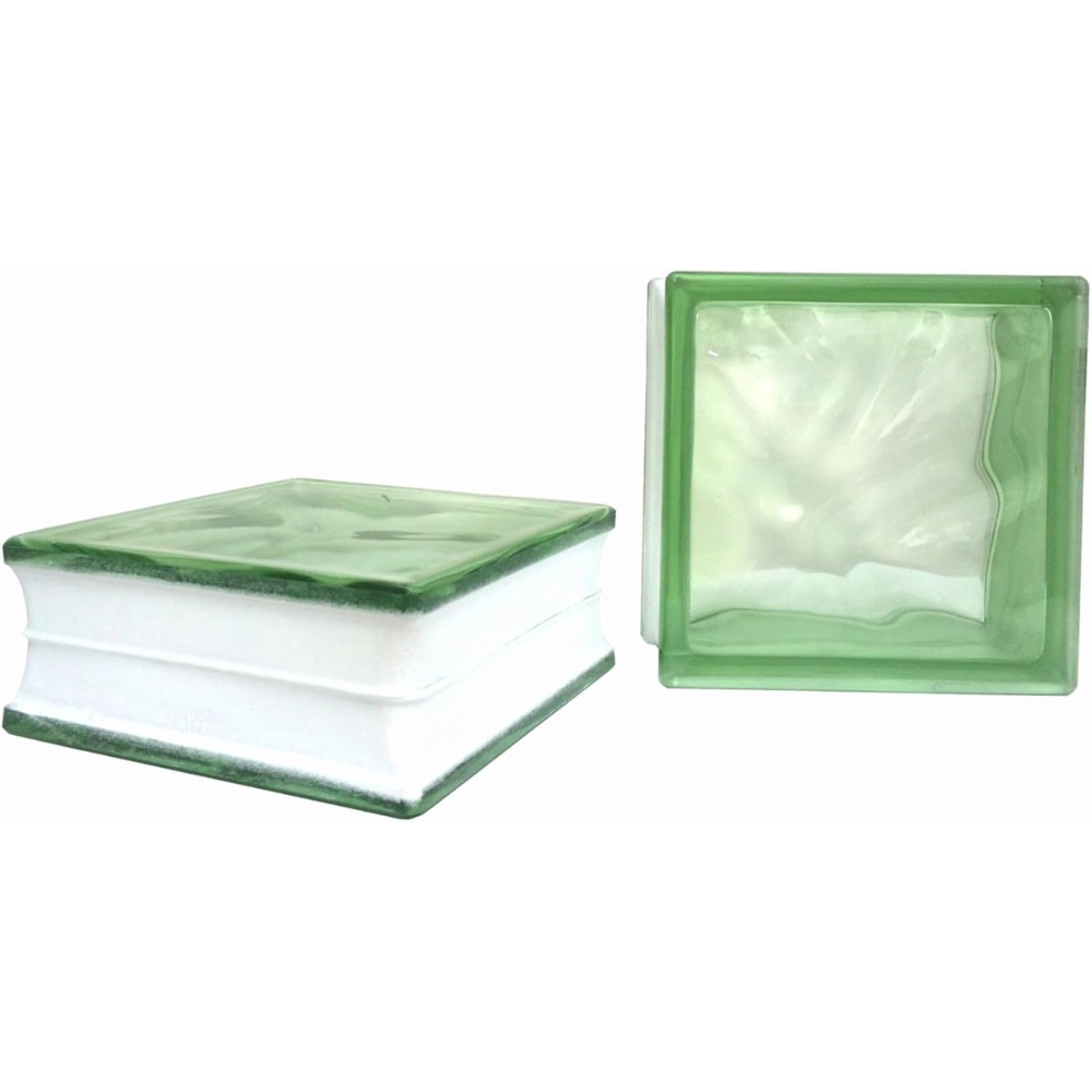 Vetromattone ondulato modello pure lime 190 x 190 x 80 mm confezione 6 pezzi