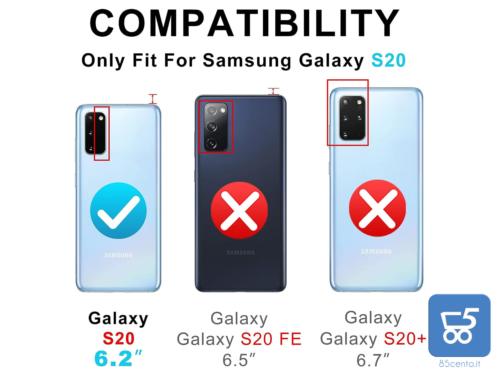 Vakoo Serie Wallet Custodia in Pelle a Libro per Samsung Galaxy S20 6,2" Nero